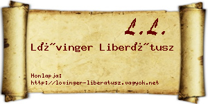 Lővinger Liberátusz névjegykártya